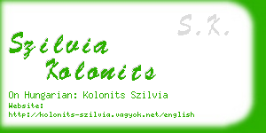 szilvia kolonits business card